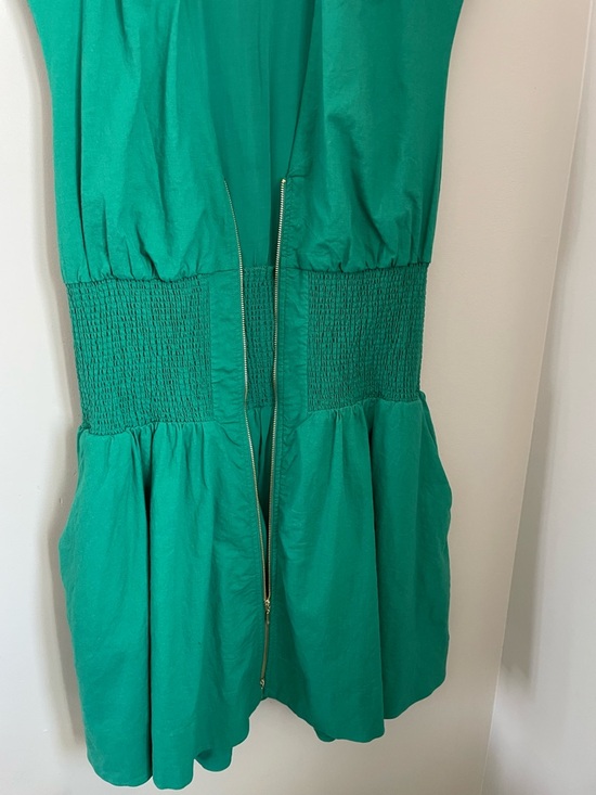 Anthropologie Tommie Linen Blend Mini Shirt Dress Kelly Green Size Large - Picture 6 of 12